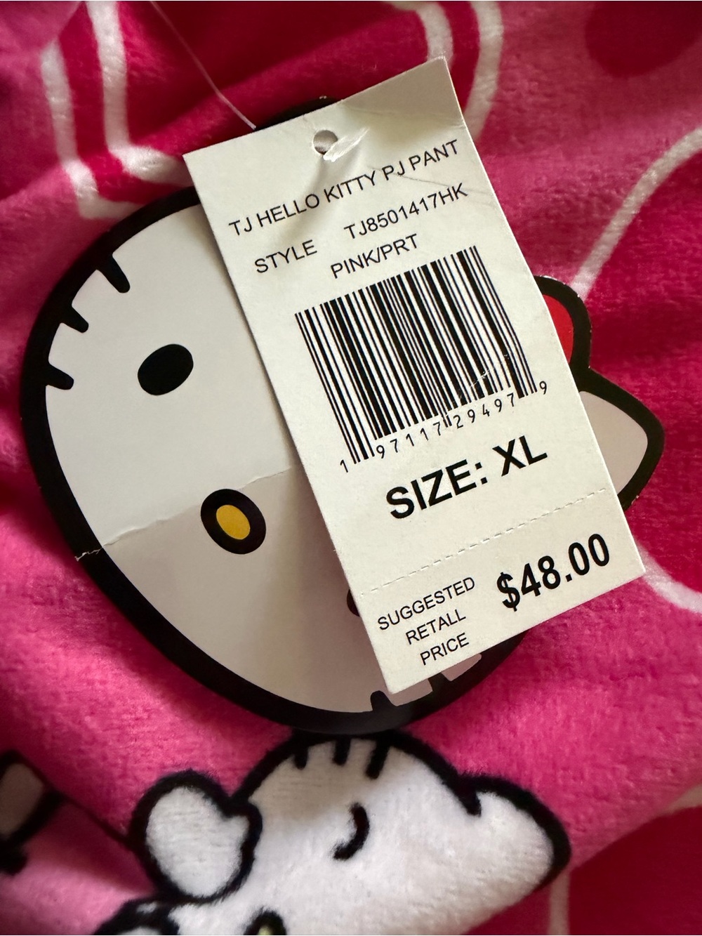 ⭐️2/$12 Women’s XL Hello Kitty Bright Pink Heart Pajama Bottoms NWT Sanrio - Picture 3 of 7
